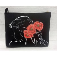 Косметичка під вишивку бісером «Дама з маками» (Косметичка чи набір).